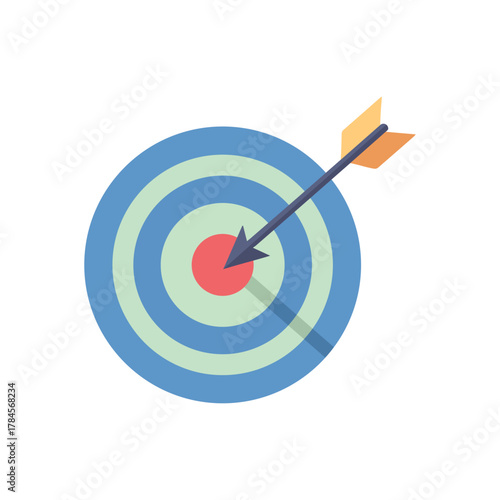 An arrow hitting the bullseye on a target, symbolizing success and accuracy
