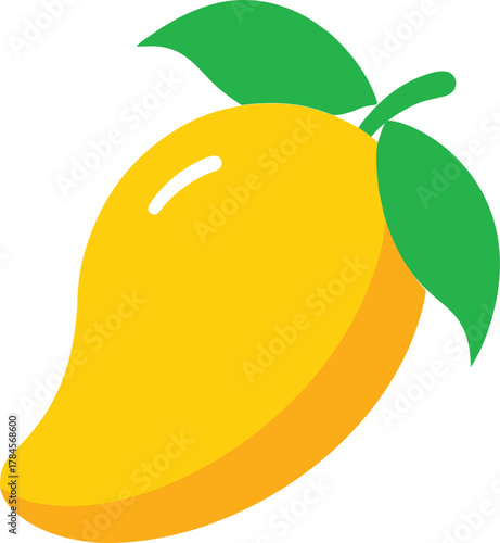 Mango glyph with smooth oblong form, isolated vector, perfect for fruit and food design