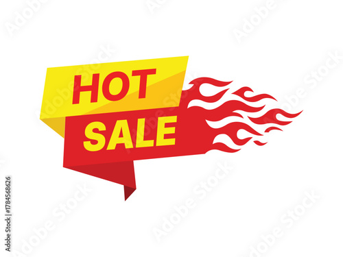 Fiery hot sale banner with flames