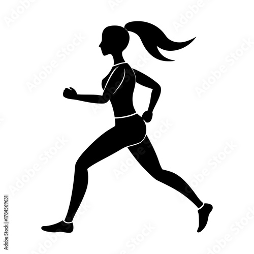 silhouette of a woman jogging
