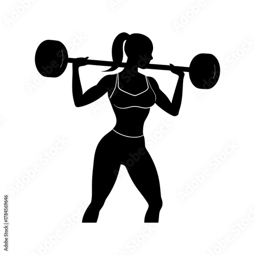 silhouette of a woman lifting weights