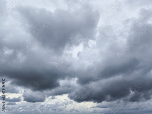 view of the sea and sky covered by thick clouds