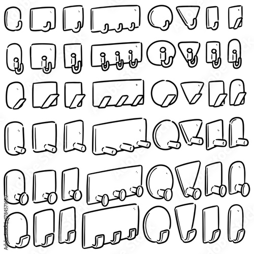 vector set of wall hook