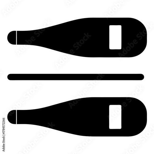 Two digital thermometers with a line dividing them on a white background