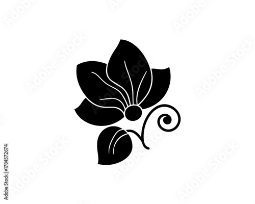 unique Sweet Pea Flower Icon silhouette illustration isolated on white background