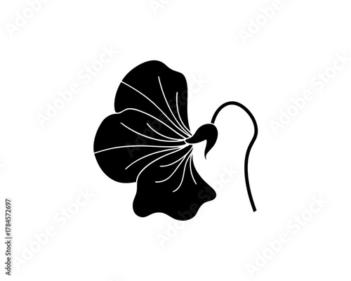 unique Sweet Pea Flower Icon silhouette illustration isolated on white background