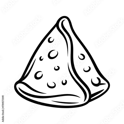 Samosa Coloring Page – Traditional Indian Snack Vector Line Art