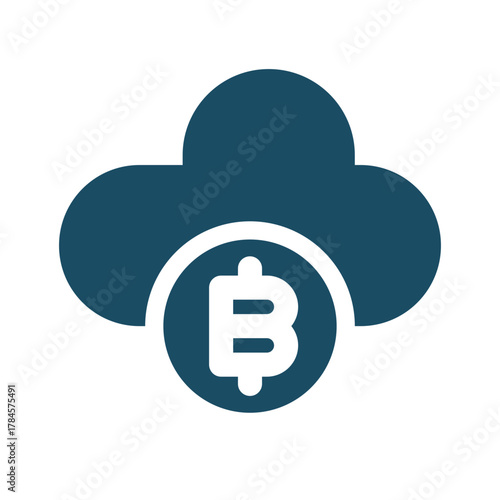 Digital crypto coin cloud icon svg cut file. Isolated vector illustration.
