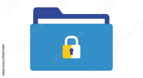 Secured Folder Icon Symbolizing Confidentiality and Data Protection