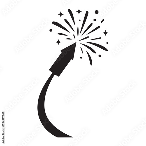 Firework Rocket Burst Silhouette Icon