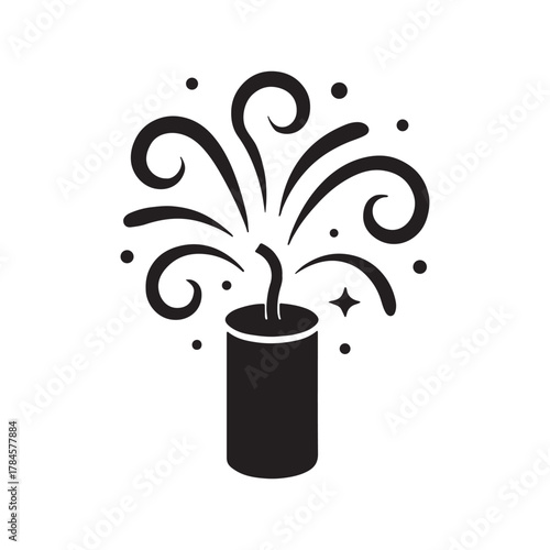  Party Popper Confetti Burst Silhouette Icon