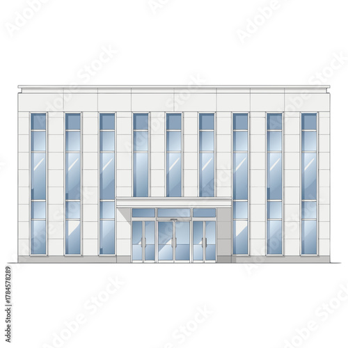 Modern Regional Hospital Building With Glass Walls And Decorative Roof In A Bright Daytime Setting