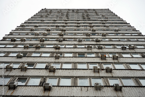 a tall building in the city