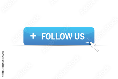 Follow us blue color vector design