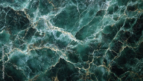 Deep teal and gold marble texture