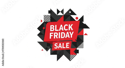 Dynamic Black Friday Sale Graphic Geometric Shapes and Bold Colors for Promotional Design