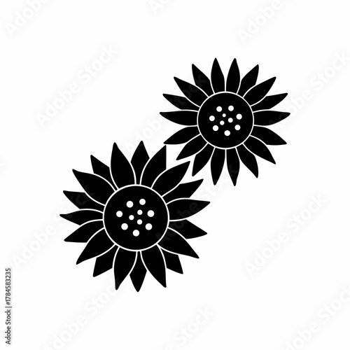creative Sunflowers Icon vector silhouette illustration isolated on white background
