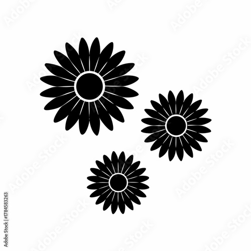 creative Sunflowers Icon vector silhouette illustration isolated on white background