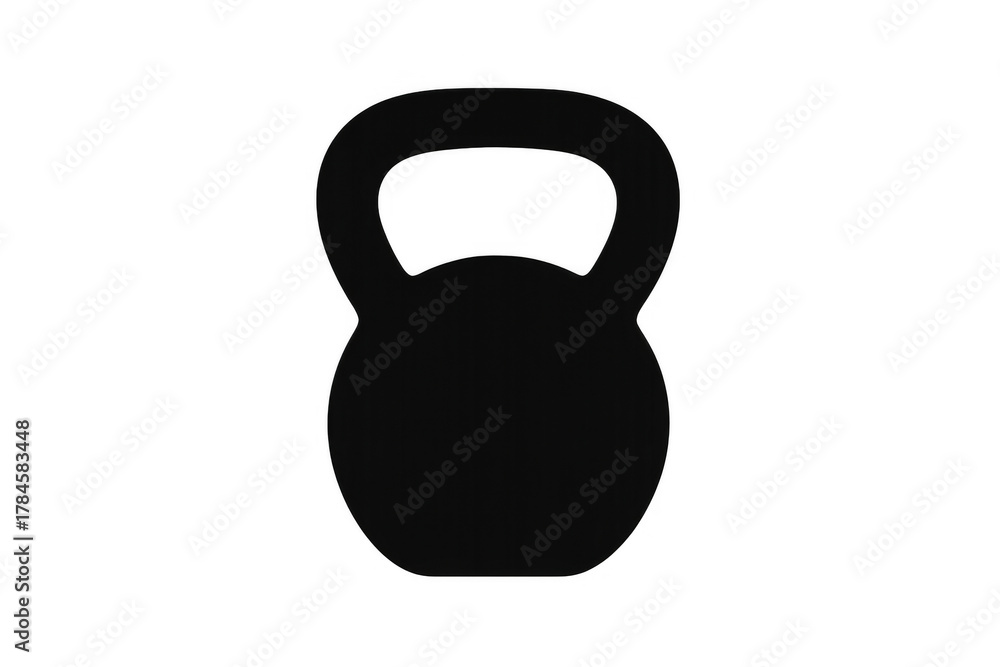 Fototapeta premium Kettlebell silhouette for fitness and bodybuilding, symbolizing strength, health, and athletic training with transparent background
