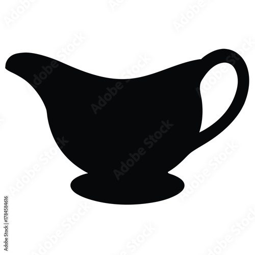 Sauce boat vector illustration black silhouette isolated on white background