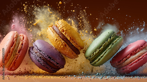 Une explosion colorée de macarons