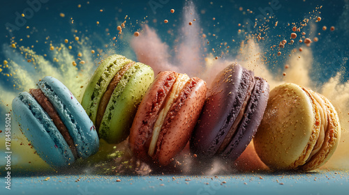 Une explosion colorée de macarons