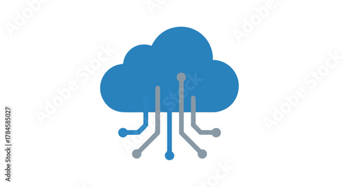 Cloud Computing Illustration Digital Connectivity and Data Storage Icon for Technology and Online Services
