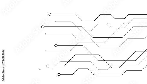 Abstract futuristic circuit board Illustration, Circuit board with various technology elements. Circuit board pattern for technology background