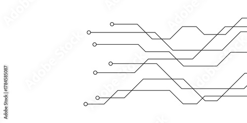 Abstract futuristic circuit board Illustration, Circuit board with various technology elements. Circuit board pattern for technology background