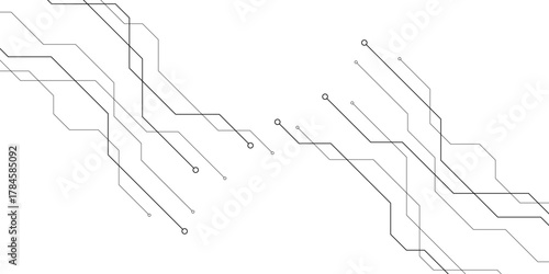 Abstract futuristic circuit board Illustration, Circuit board with various technology elements. Circuit board pattern for technology background