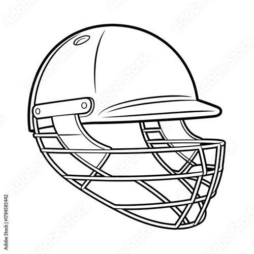 A cricket helmet  illustration vector style coloring page