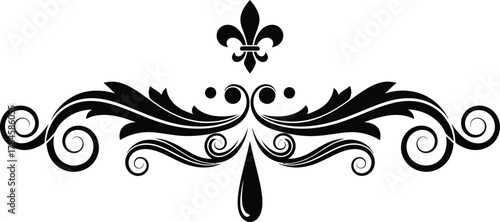 Vintage flourish vector design decorative element ornate floral divider eps silhouette