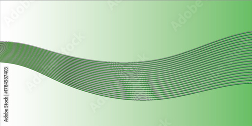 Abstract White and Green wave wide background banner. Vektor illustration.eps 10