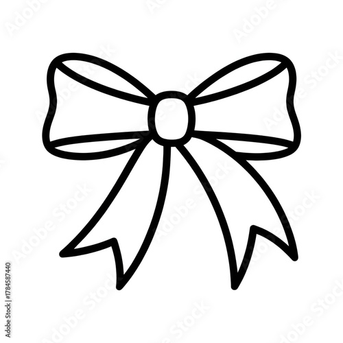 A bow illustration vector style coloring page