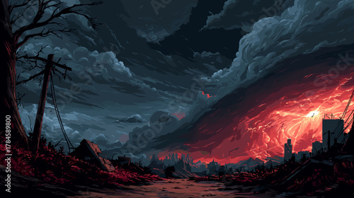 Armageddon Vector Illustration. Game Design