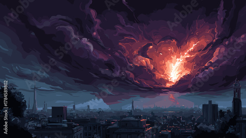 Armageddon Vector Illustration. Game Design