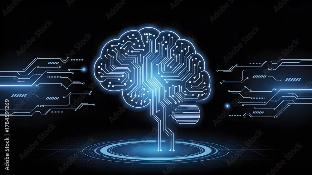 Fototapeta premium Artificial Intelligence Circuit Board Brain