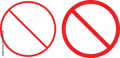 Two red prohibition signs, perfect for conveying a message of restriction or warning in your designs and projects