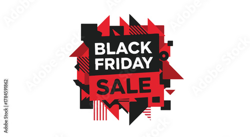 Dynamic abstract graphic for Black Friday shopping event promotion with special discount offer banner design and festive season savings announcement