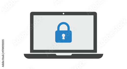 Laptop security Protecting your data with a lock icon, ensuring privacy and safe online browsing