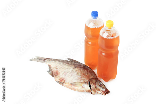 Draft beer and dried fish