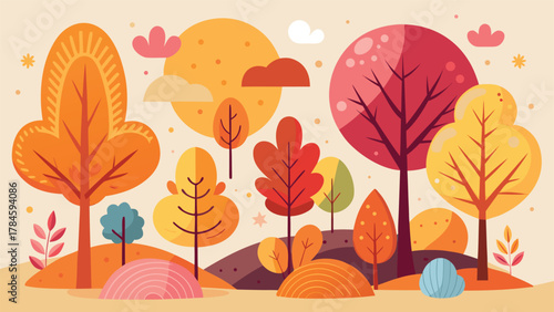 vibrant autumn leaves against a seasonal backdrop..eps