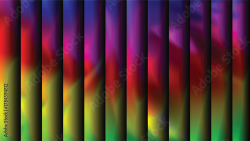 Dynamic multicolor wave texture with soft gradient transitions and vertical lines for modern visual artwork