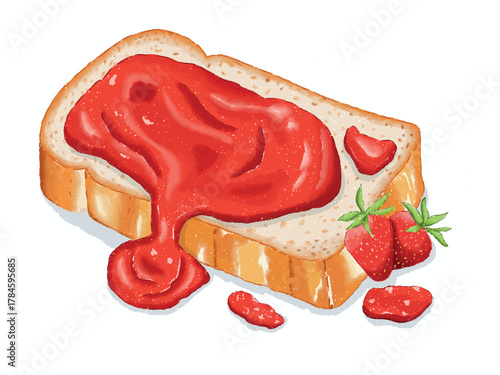 Strawberry Jam brread toast
