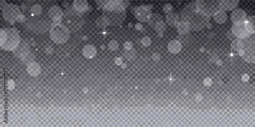 Softly falling snow or bokeh lights creating a dreamy and magical winter atmosphere