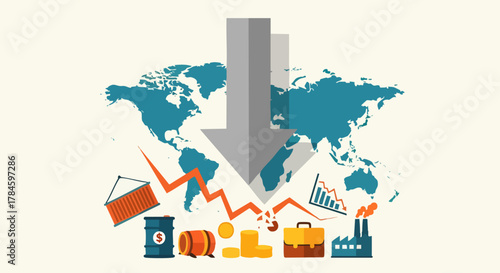 Global Economic Downturn - A Visual Representation of Financial Crisis.
