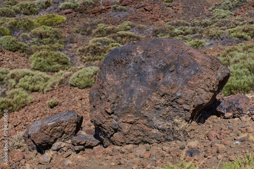 Lava bombs on Teide slopes in Tenerife