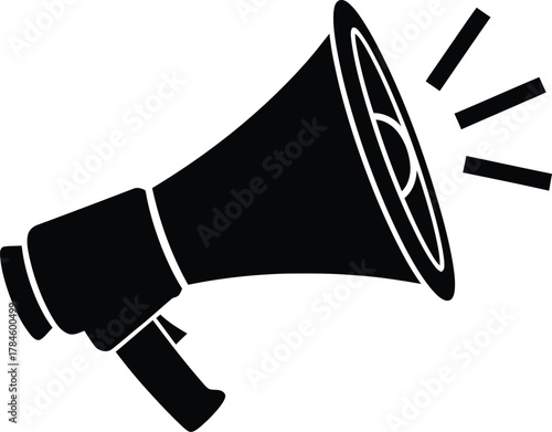 Megaphone vector icon announcement loudspeaker bullhorn communication tool eps silhouette