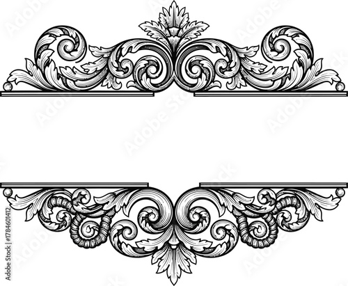 Vintage floral frame vector ornate decorative border elegant design art eps silhouette
