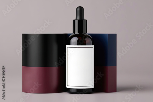The perfume bottle with white liquid reflects true glamour and beauty in fashion.